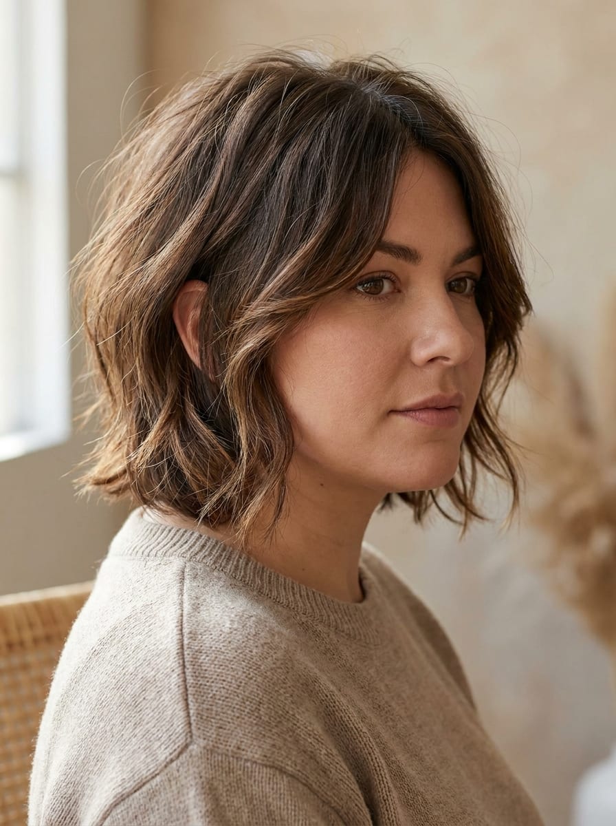 Soft Shag mit Face-Framing - Kurzhaarfrisur für rundes Gesicht